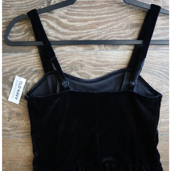 Old Navy 812909 Women’s Sz XS Black Sleeveless Fit & Flare Cami Velvet Jumpsuit - Picture 12 of 13